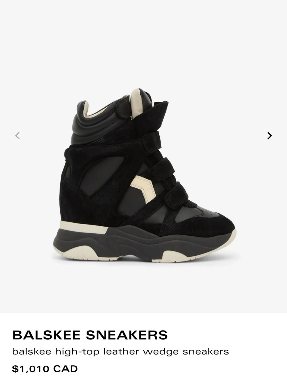 Black High-Top Velcro Wedge BALSKEE SNEAKERS
